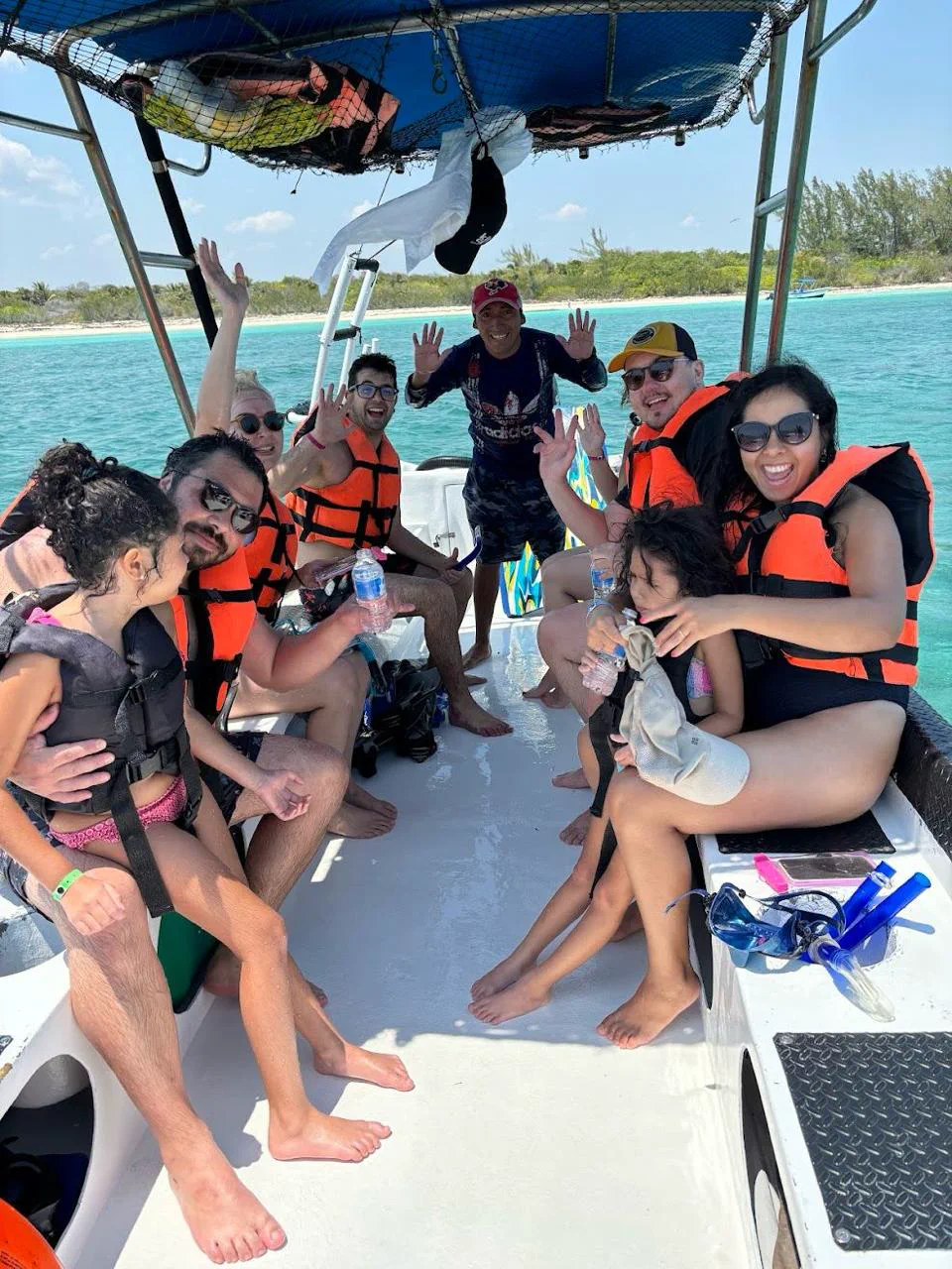 Happy family enjoying the snorkel tour