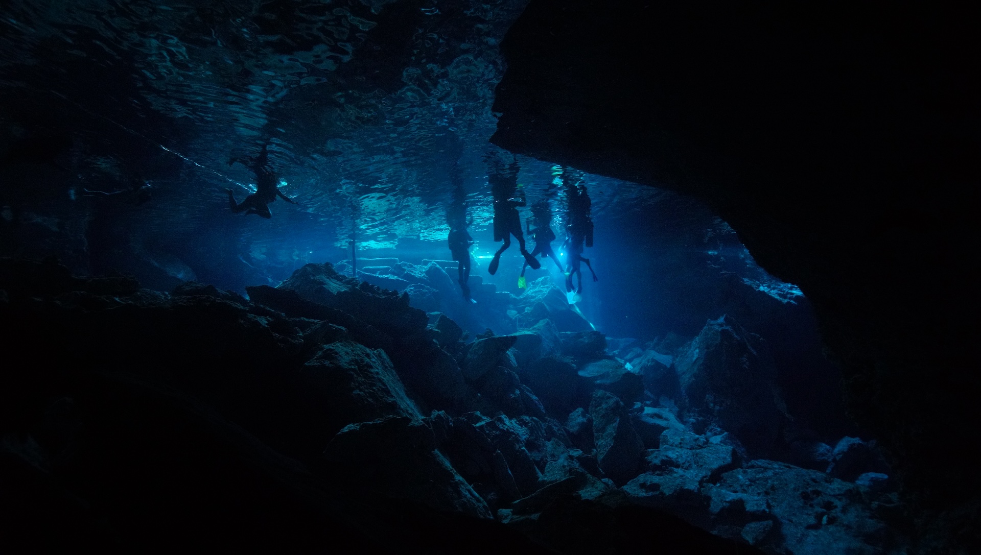 Diving at cenote Chikin Ha